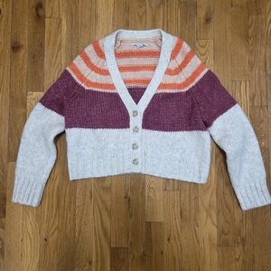 American Eagle Unisex Preppy Ombre Knit Open Long Sleeve Cardigan Sweater Medium